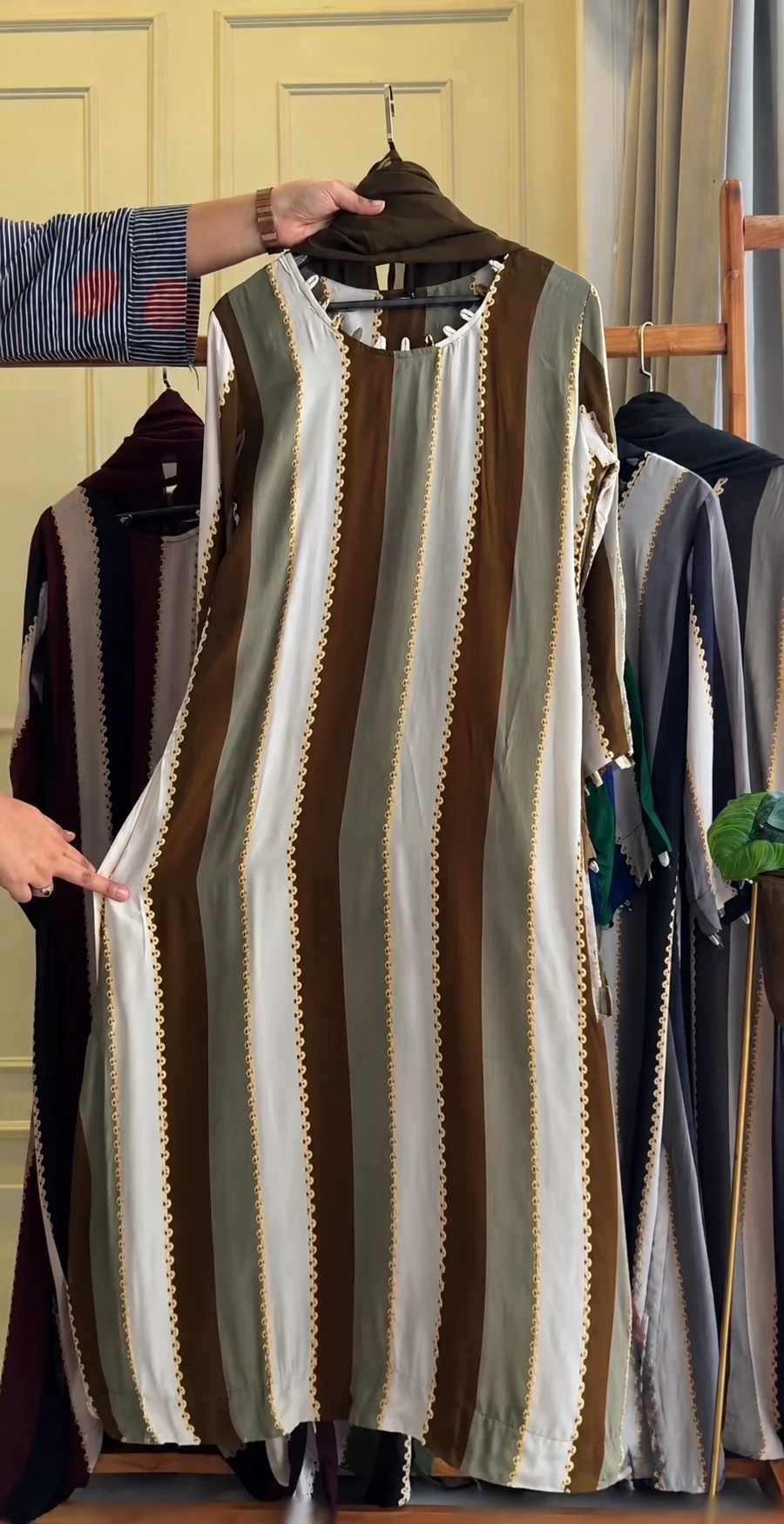 Striped Premium Crepe Silk Set