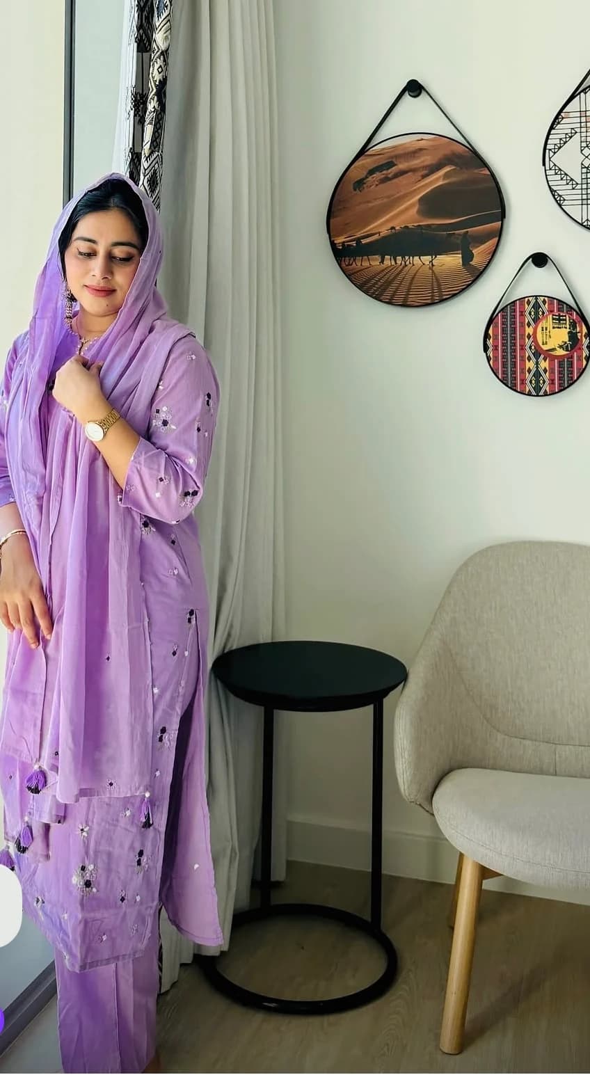 Lavender Cotton Embroidery Set